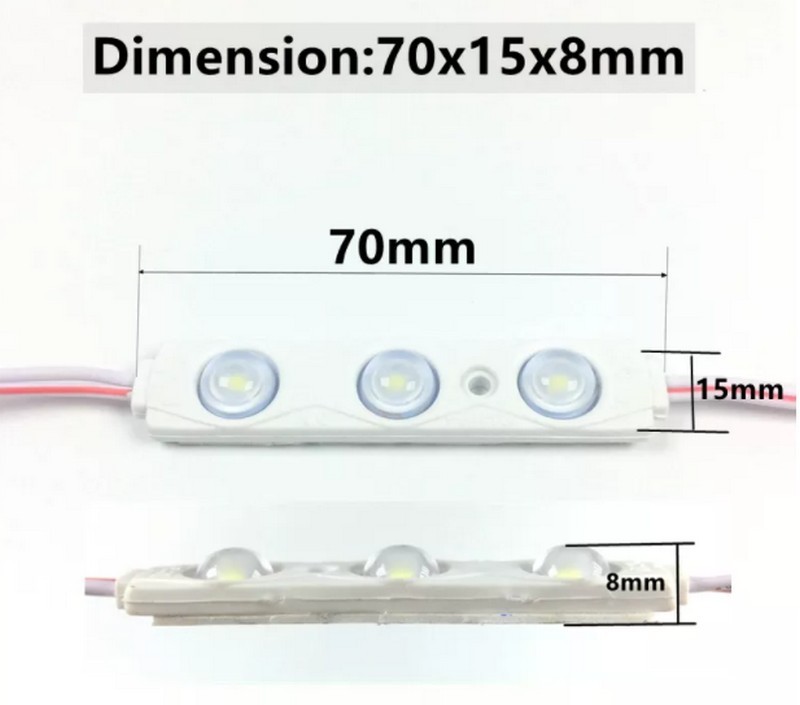 ac110v ac220v module 2w injection 2835 3 led light lens waterproof led module 6