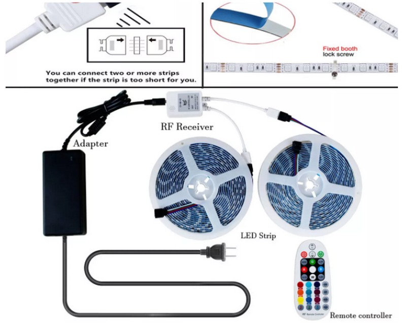 dc 5v 5050 rgb full color dream color led strip lights 9