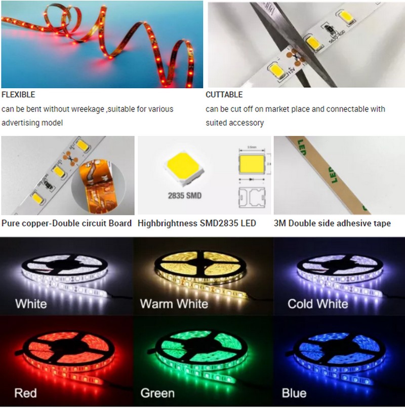 dc12v smd2835 60ledm flexible smart led strip 7